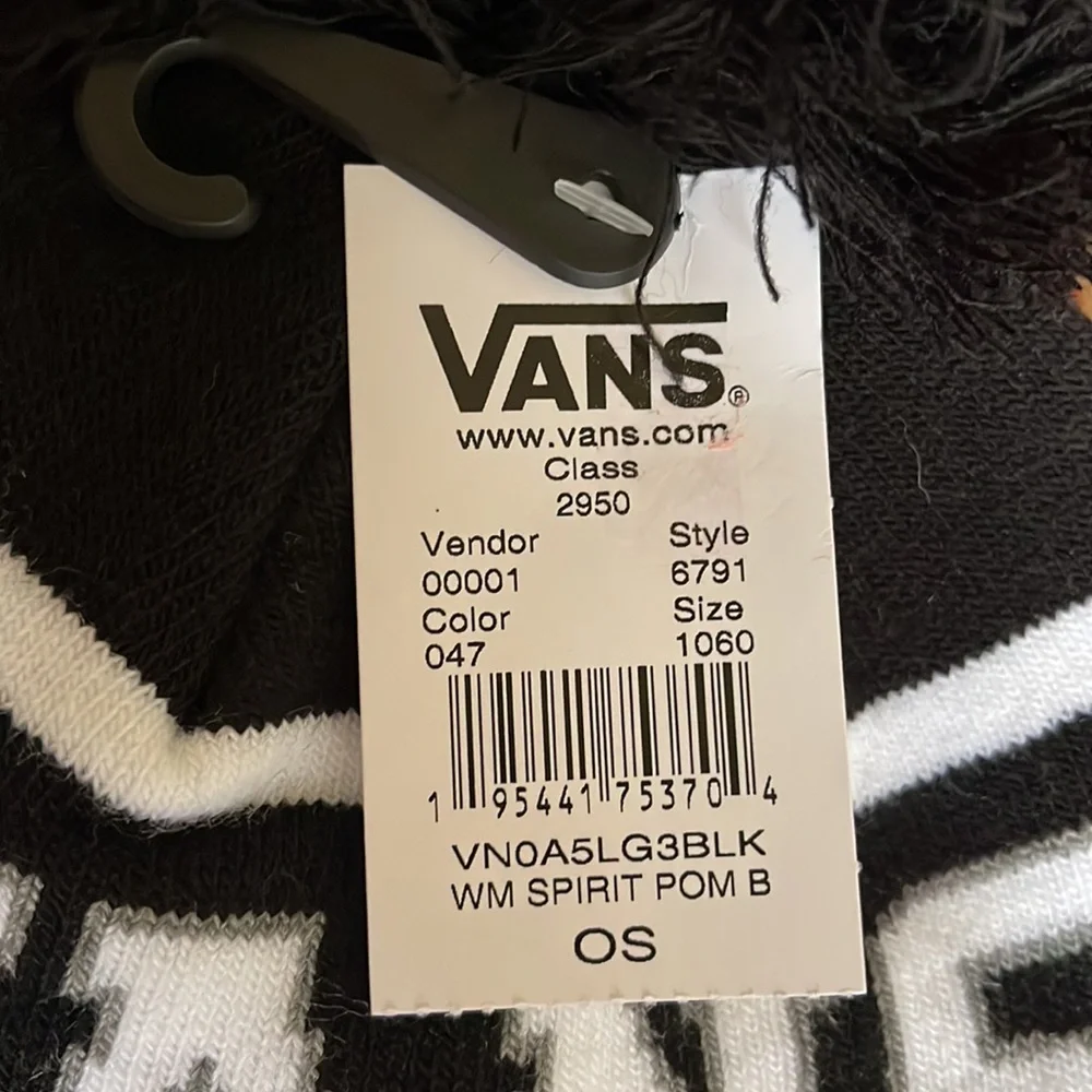 Vans WM Spirit Pom Black Checker Beanie Skateboarding Hat Women Men VN0A5LG3BLK